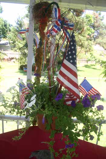 You may remember this plant hanging from the shepherds hook in a previous post. Today, I've dressed it up for the holiday.