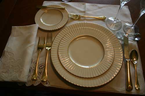 And, of course, gold flatware