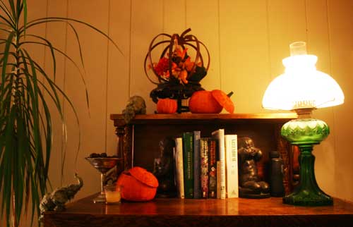 You've seen the top of the TV cabinet before, decorated for fall.