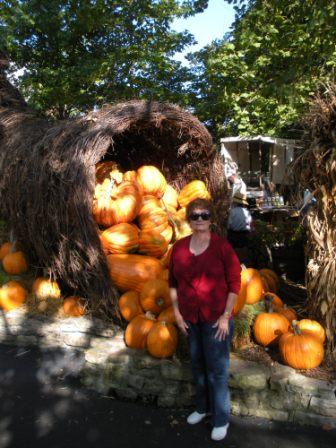 Mama and the pumpkins.