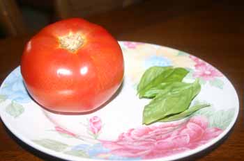 Tomato and basil from my own garden.